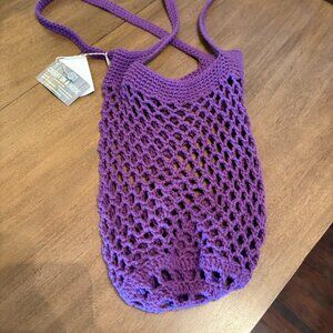 NWT Caught On A Hook Crochet Knit Purple Shoulder/Crossbody Bag.